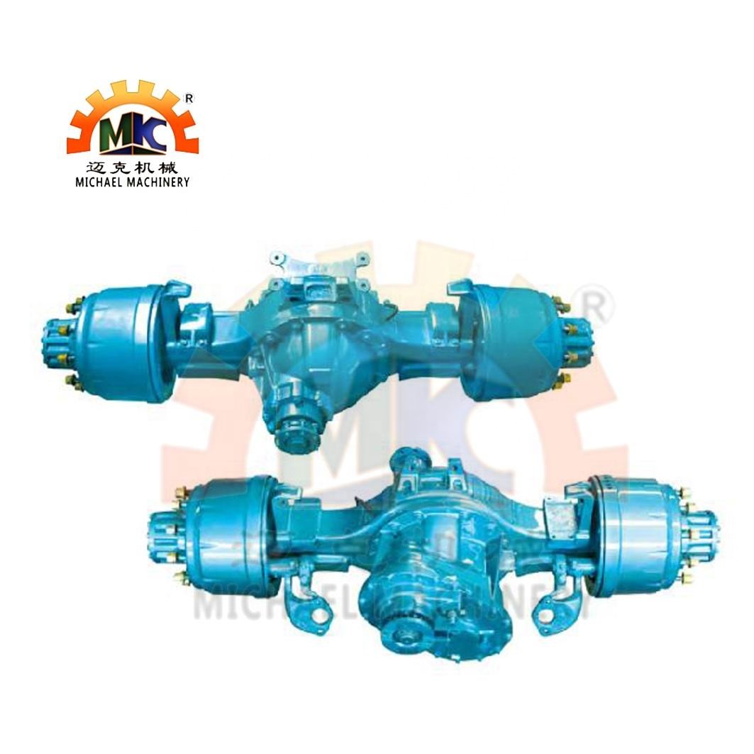 PCD 8X275 6x4 20t Gvm Heavy Duty Semi Truck Tractor Trailer Air Drum Brakes Steel Rear Wheel Tandem Bogie Axles for Hino 500 Bus