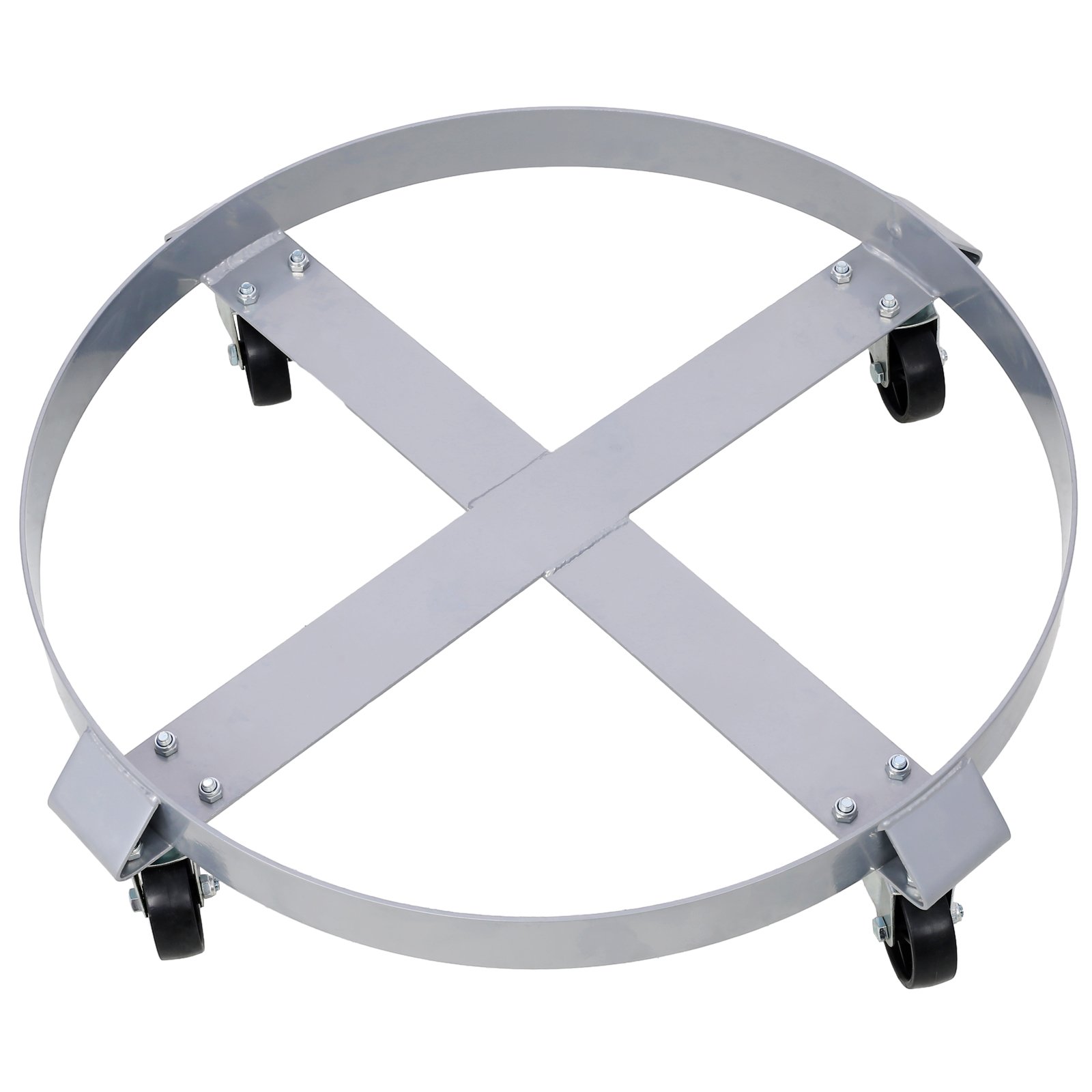 In Stock 2pcs 60cm Drum Dolly for 55 Gallon with 4 Swivel Caster Wheels Heavy Duty Steel Frame Drum Cart with Brake