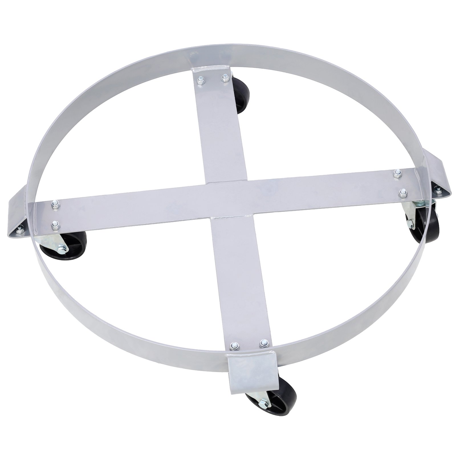 In Stock 2pcs 60cm Drum Dolly for 55 Gallon with 4 Swivel Caster Wheels Heavy Duty Steel Frame Drum Cart with Brake