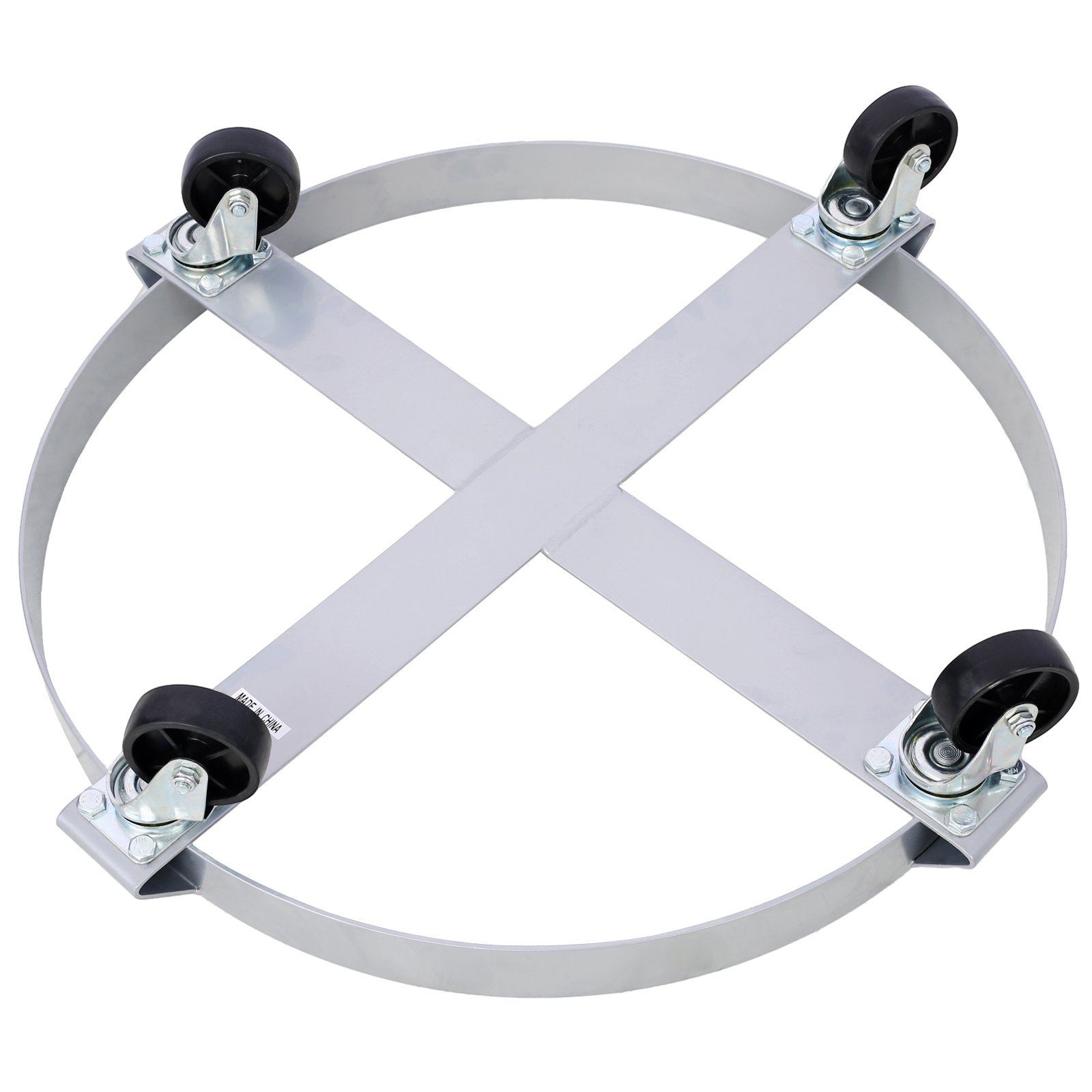 In Stock 2pcs 60cm Drum Dolly for 55 Gallon with 4 Swivel Caster Wheels Heavy Duty Steel Frame Drum Cart with Brake