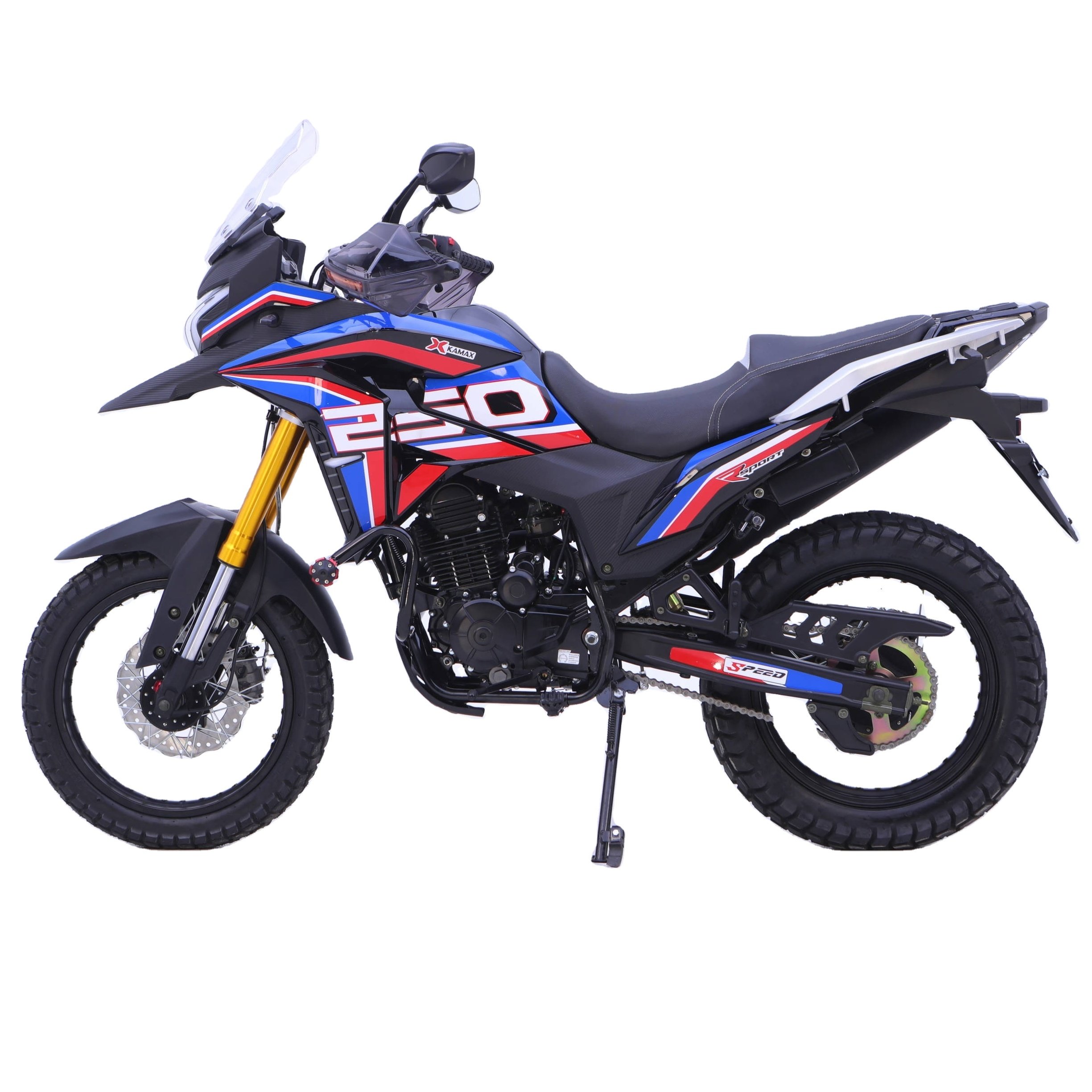 Kamax 2025 Petrol Bike Dirt Bike 200cc Motorcycle Adv Style Off-road Bike Brake Disc LED Light