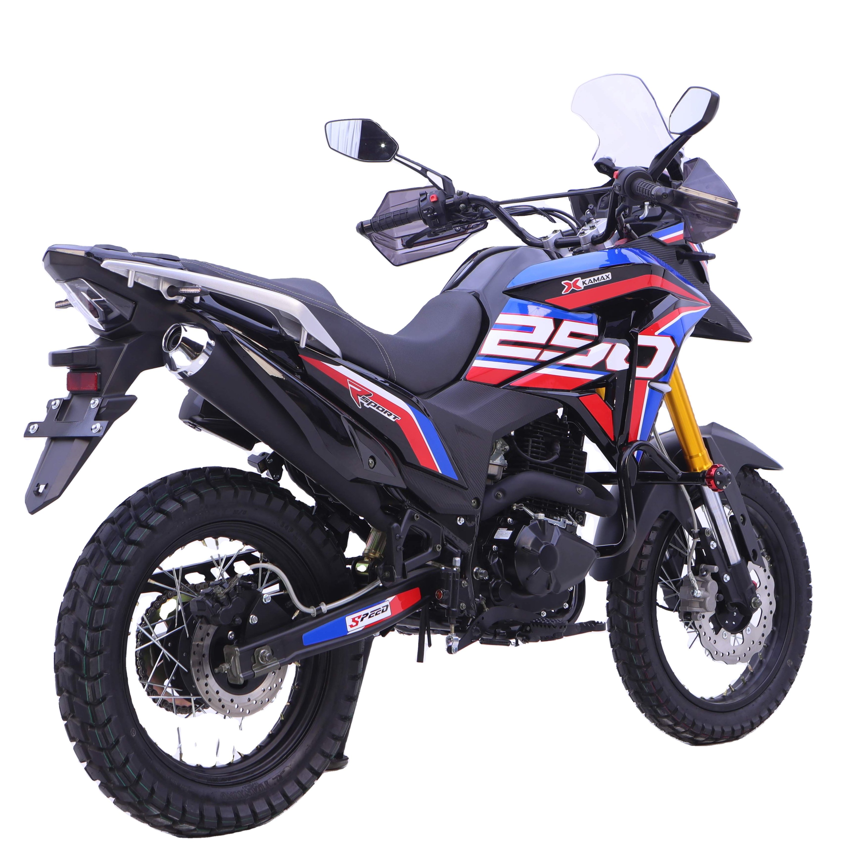 Kamax 2025 Petrol Bike Dirt Bike 200cc Motorcycle Adv Style Off-road Bike Brake Disc LED Light