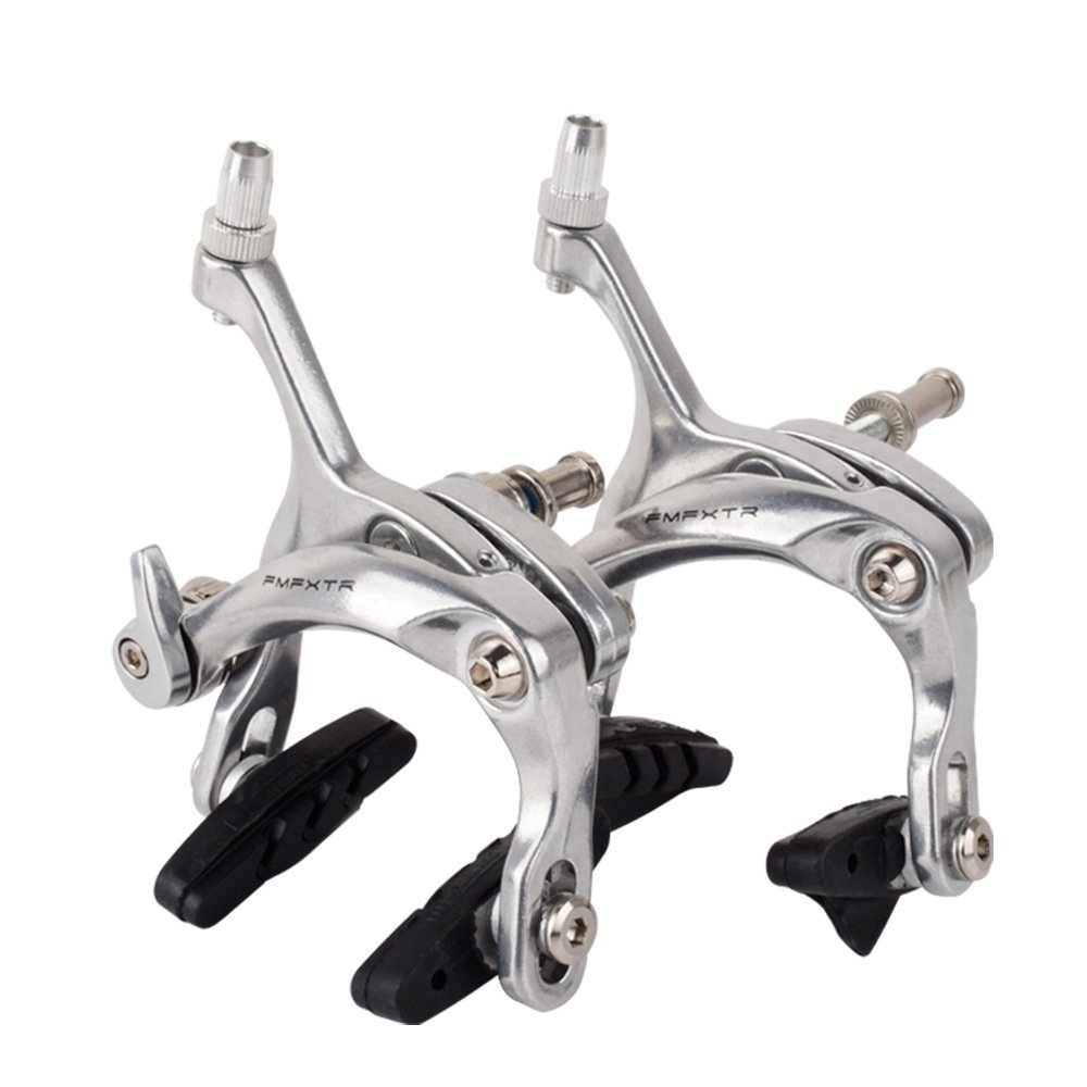 FMFXTR Good Quality Bike Parts Line Brake Caliper Bicycle Brake C Brake Adjustable Aluminum Alloy 1 Pair Road Bike Black .silver