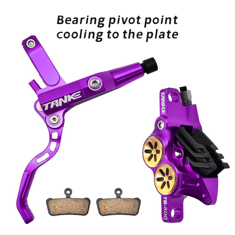 MTB Bike 4 Piston Disc Brake Hydraulic Caliper Resin Brake Pads 900/1700 for AM DH Road Bike Ultralight Disc Brake