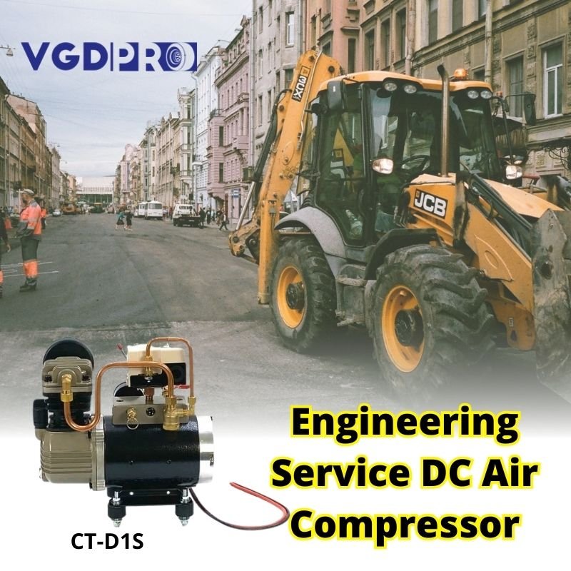 12V DC Offroad Road Assist Truck Tire Repair Heavy Duty Oil Less Air Piston Mini air Pump Onboard Built-in Air-compressor