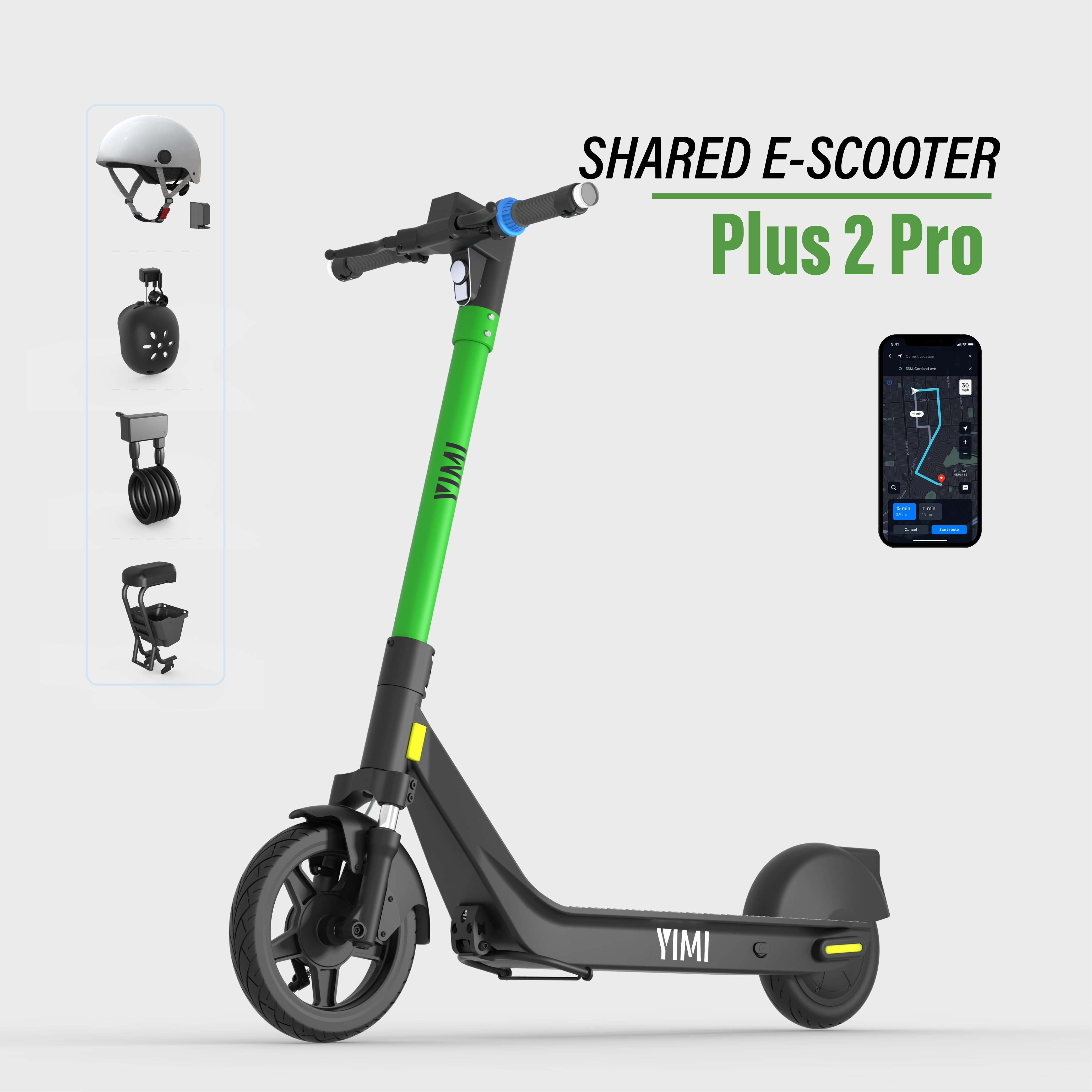 Sharing Electric Scooter High-strength Swappable Battery YIMI S600-2 Best Design IOT NFC Support Max 25km/h 19.2ah 60KM Range