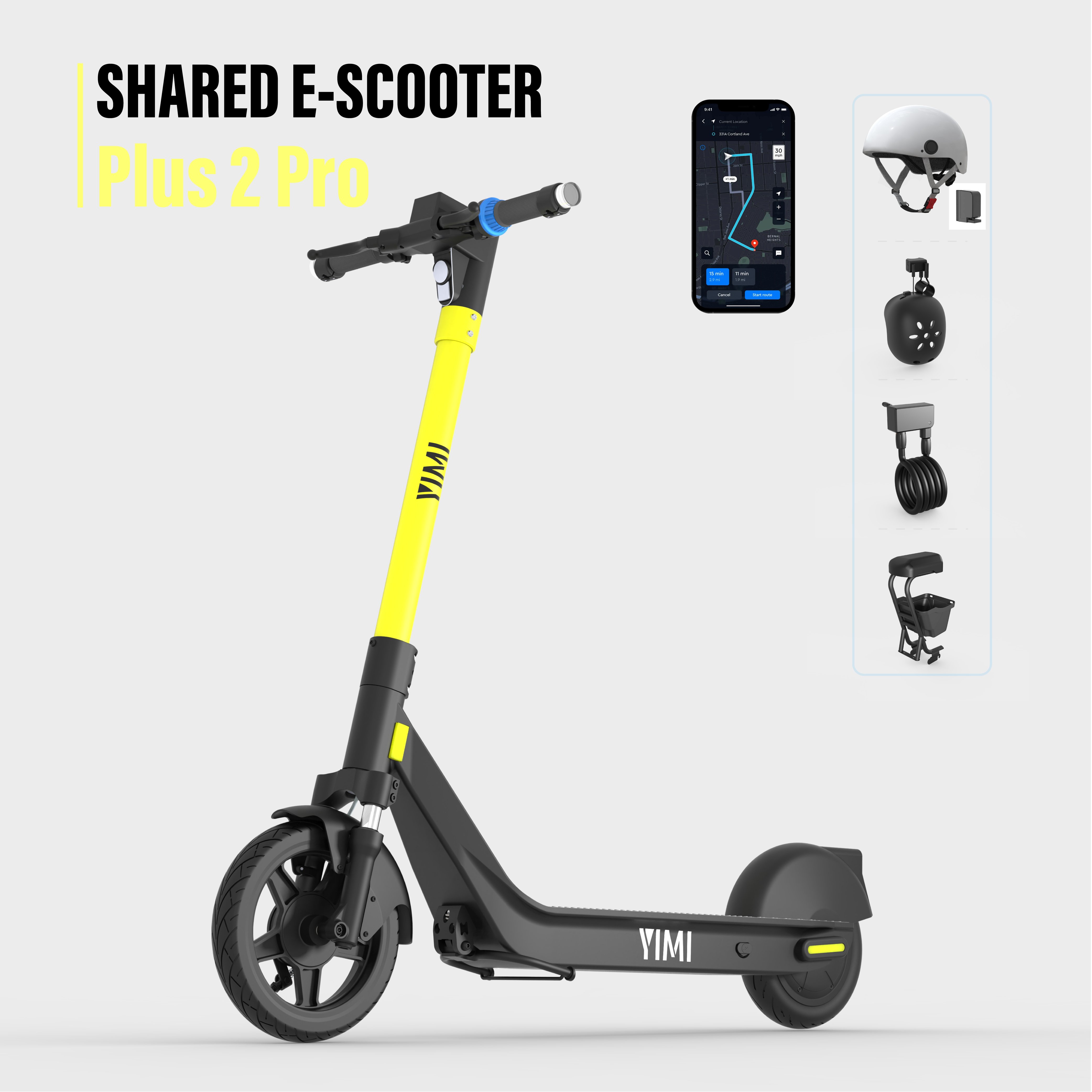 Sharing Electric Scooter High-strength Swappable Battery YIMI S600-2 Best Design IOT NFC Support Max 25km/h 19.2ah 60KM Range
