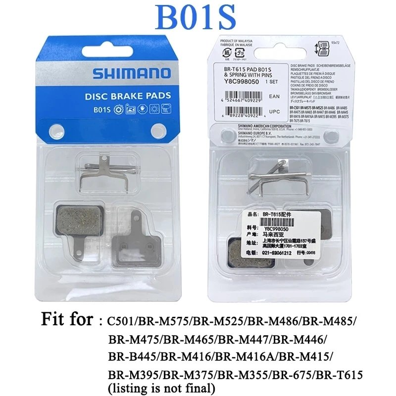1/2/4 Pairs B01S Resin Pad Bicycle Disc Brake Pads for Shimano MT200 M355 M395 M396 M416 M445 M446 M447 M465 M475 M485 M495 M525