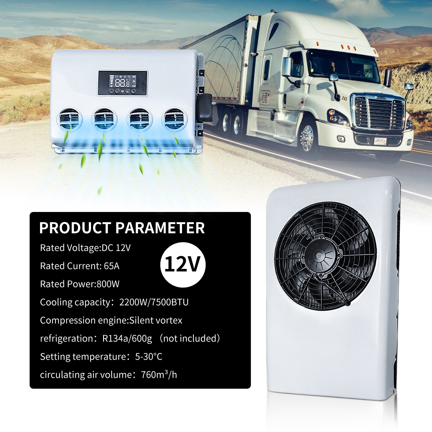 High-quality Car Air Conditioner Parking Air Conditioner 1800w AC Car Air Conditioner 12V 1800W Auto Parking Model