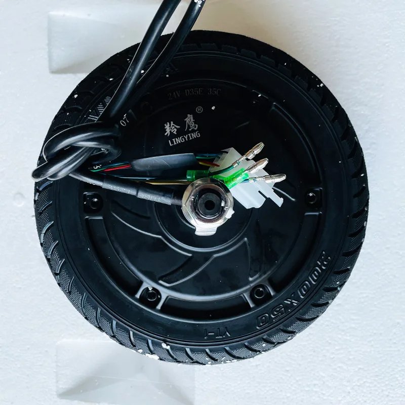 24V 36V 350W Electric Vehicle Brushless Hub Motor 8 Inch Solid Tire Drum Brake Scooter Bicycle Motor 35C