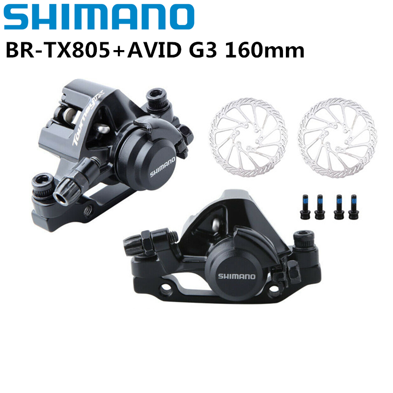 SHIMANO TOURNEY TX BR TX805 ALTUS M375 Mechanical Disc Brake AVID G3 Disc Rotor Centerline160mm Rotor 6 Nail Discs for MTB Bike