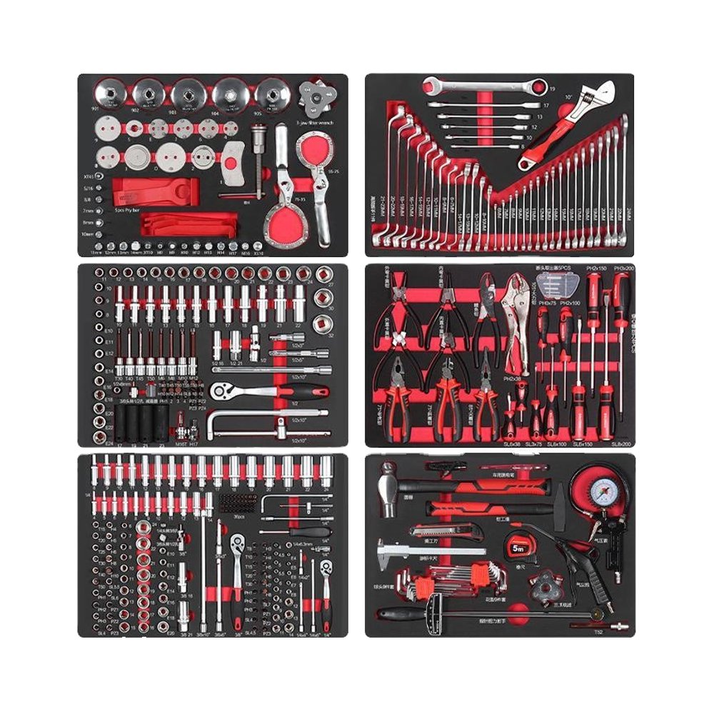 Customizable CR-V Steel Hand Tool Kit Combination Ratchet Wrenches Screwdrivers Bits for Repair Work OEM Support Box Packaging