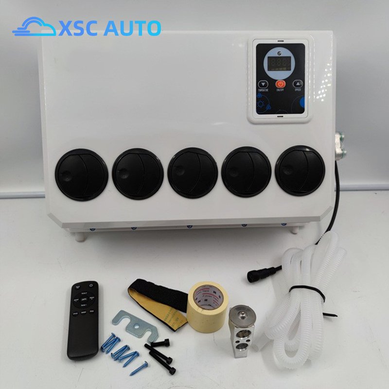 2024 High Quolity12V Truck Sleeper Parking Cooler AC Kit Car Compressor Electric Tractor Cab Air Conditioner for Sale