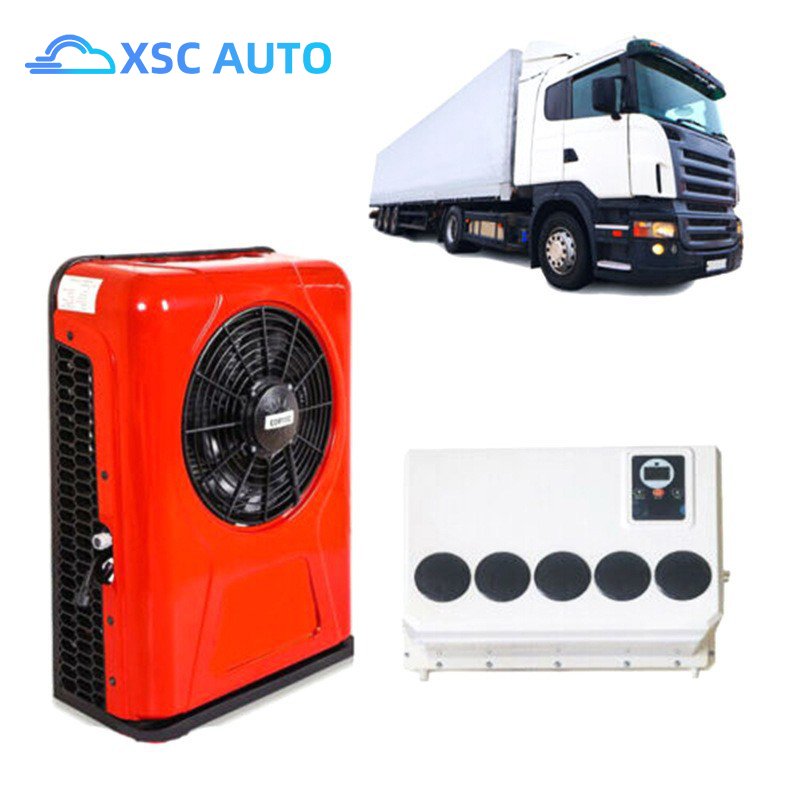 2024 High Quolity12V Truck Sleeper Parking Cooler AC Kit Car Compressor Electric Tractor Cab Air Conditioner for Sale