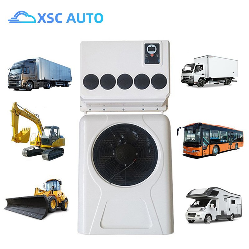 2024 High Quolity12V Truck Sleeper Parking Cooler AC Kit Car Compressor Electric Tractor Cab Air Conditioner for Sale
