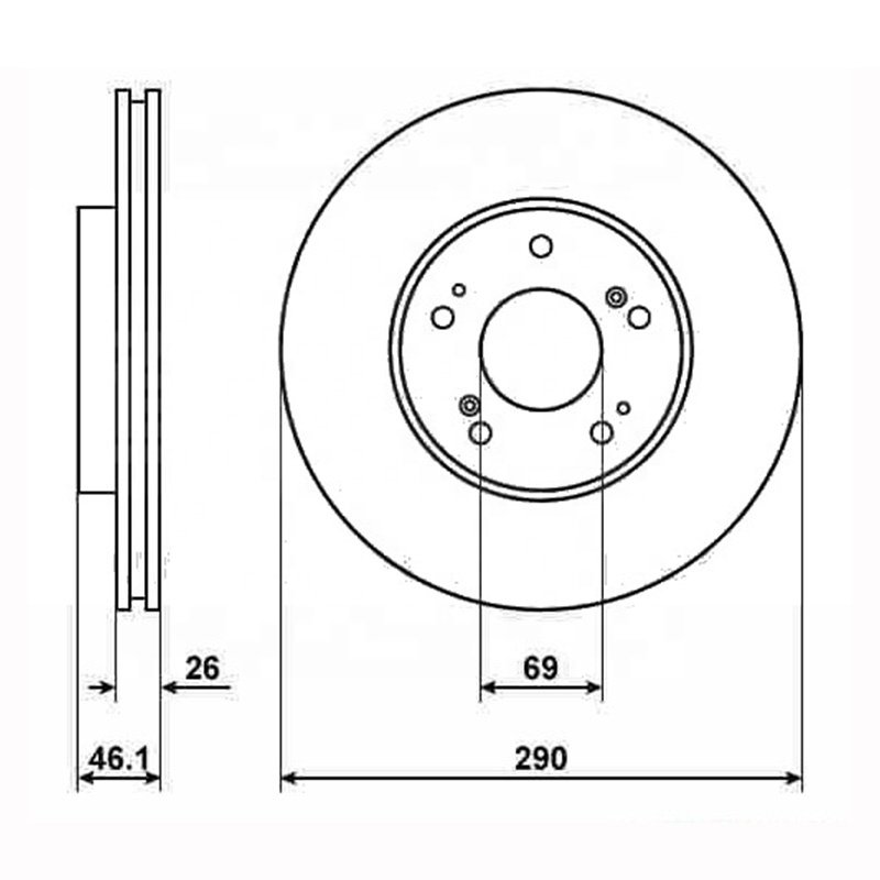 MYGT High Quality MR955136 Auto Part Brake Disc for En-deavor Oe MR955136 Front Wheel Disc Brake
