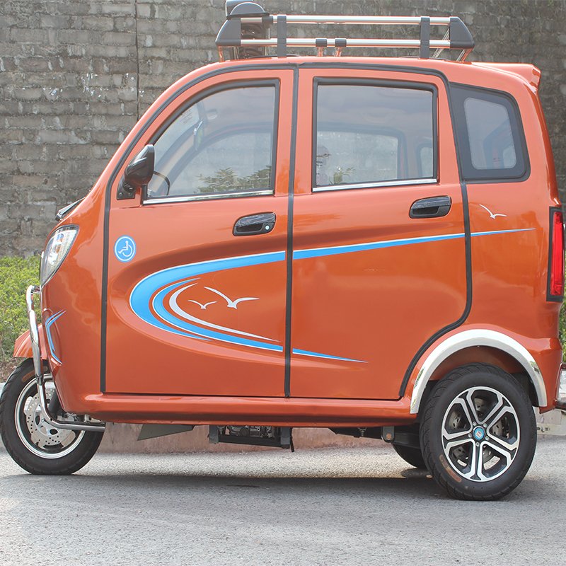 Enclosed 3 Wheel Passenger Motorcycle Handicapped Gasoline Tricycle