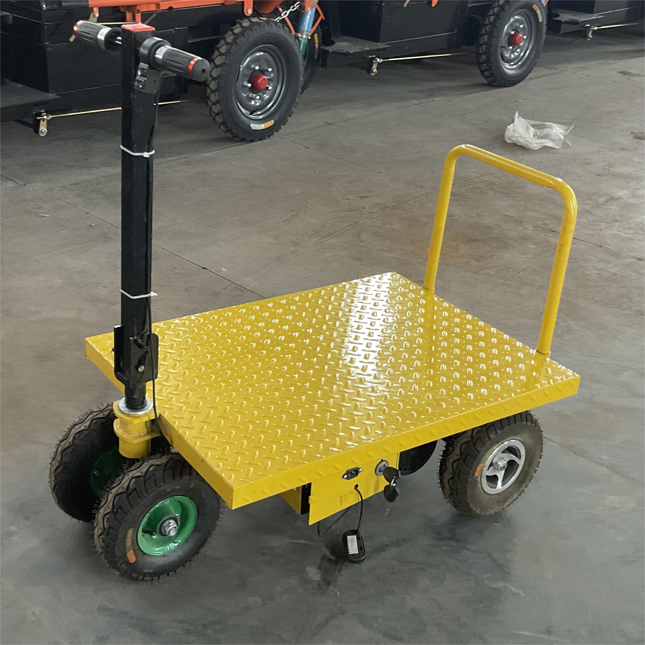 Professional Factory Farms Small Electric Mini Cargo Trolley Cart Four Wheel Folding Electric Flatbed Truck
