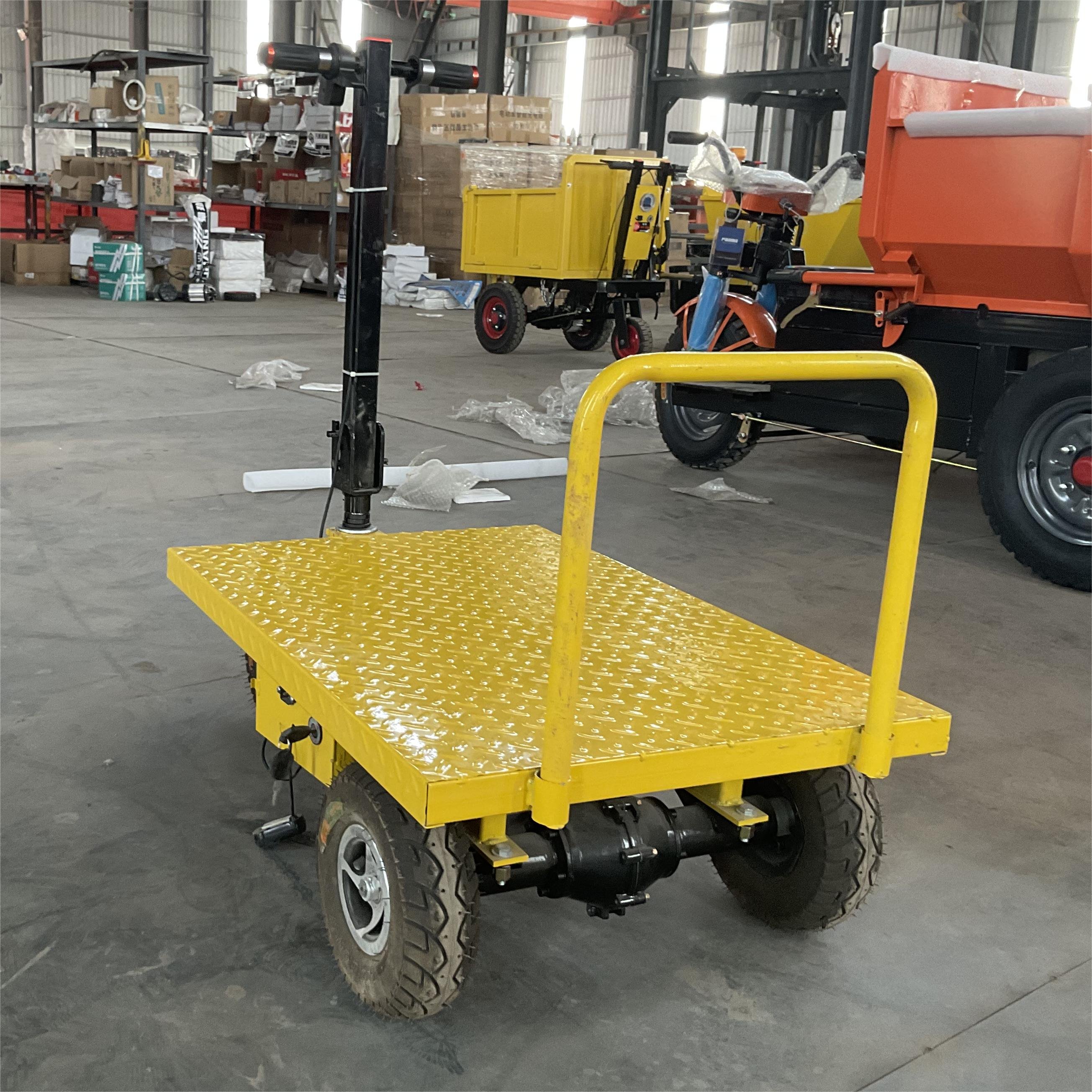 Professional Factory Farms Small Electric Mini Cargo Trolley Cart Four Wheel Folding Electric Flatbed Truck