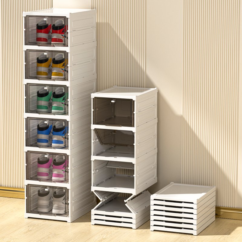 Modern Clear Acrylic Shoe Storage Box Customizable Stackable Transparent Shoe Box Organizer for Big Shoes