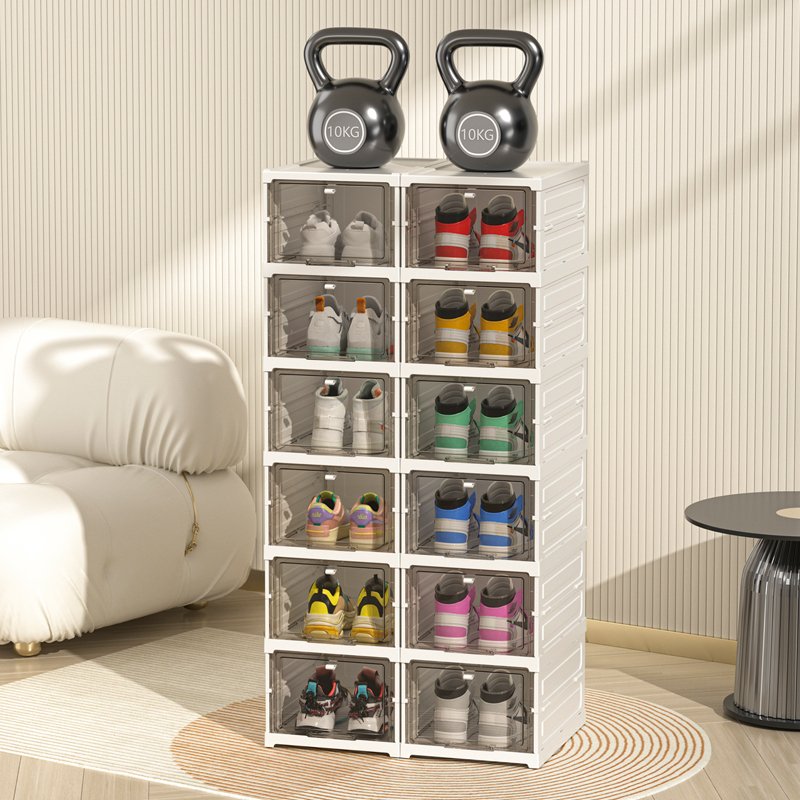 Modern Clear Acrylic Shoe Storage Box Customizable Stackable Transparent Shoe Box Organizer for Big Shoes