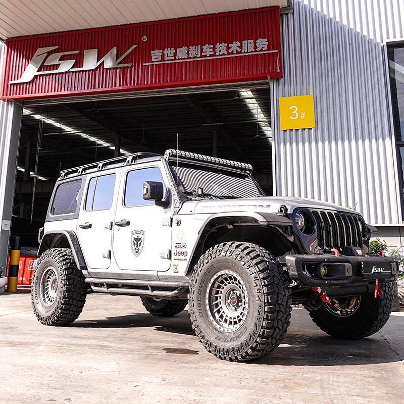Custom Built-In Fluid Crossover Tube Forged Aluminum Alloy 6 Piston Front Brake Caliper Kit for JEEP WRANGLER JL GLADIATOR JT