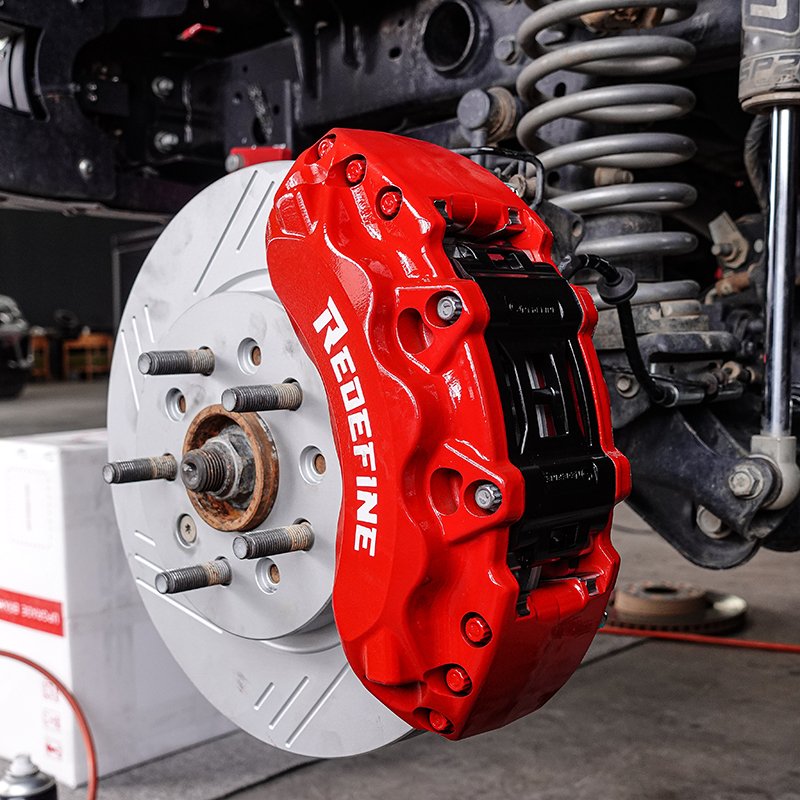 Custom Built-In Fluid Crossover Tube Forged Aluminum Alloy 6 Piston Front Brake Caliper Kit for JEEP WRANGLER JL GLADIATOR JT