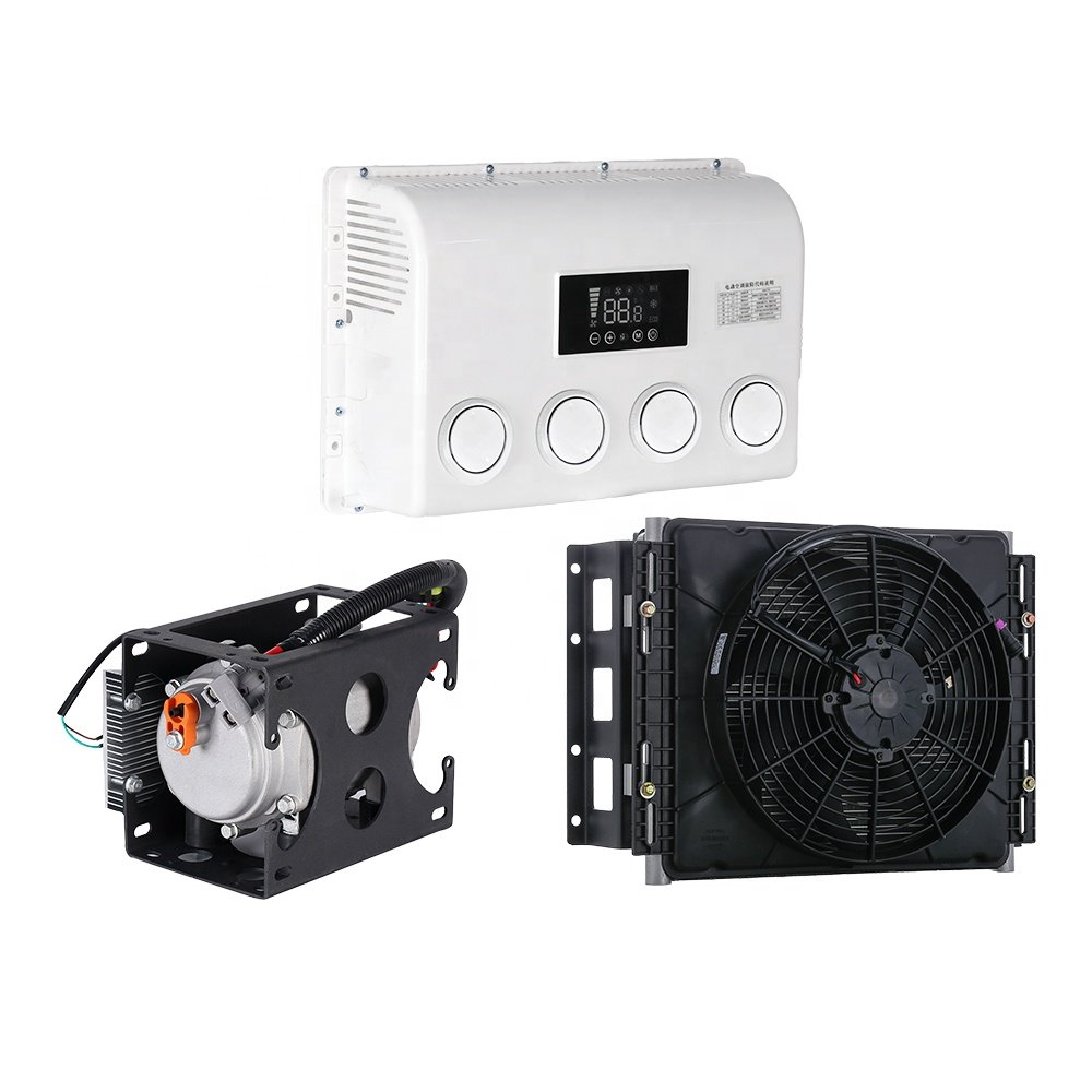 Car 12V Auto Parking Conditioner AC.161.080 Split Black 24V Truck Air Conditioning Tractor Cabin Electric Camping RV AC Unit
