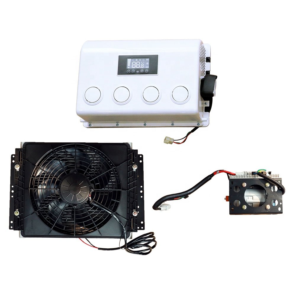 Car 12V Auto Parking Conditioner AC.161.080 Split Black 24V Truck Air Conditioning Tractor Cabin Electric Camping RV AC Unit