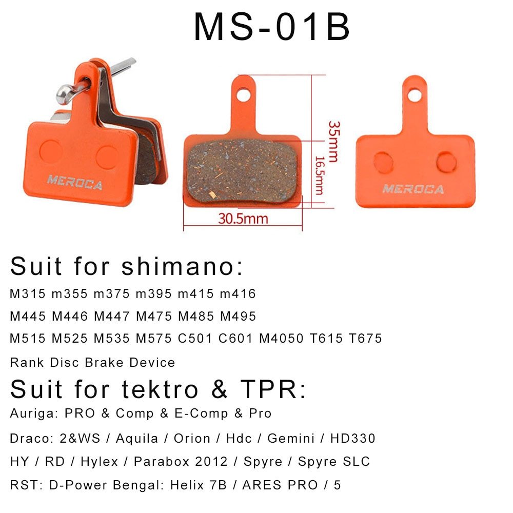 MTB Bicycle Resin Semimetal Disc Brake Pads for Shimano B01S M375 M395 M446 M485 M486 M416 Deore M515 M525 Bike Brake