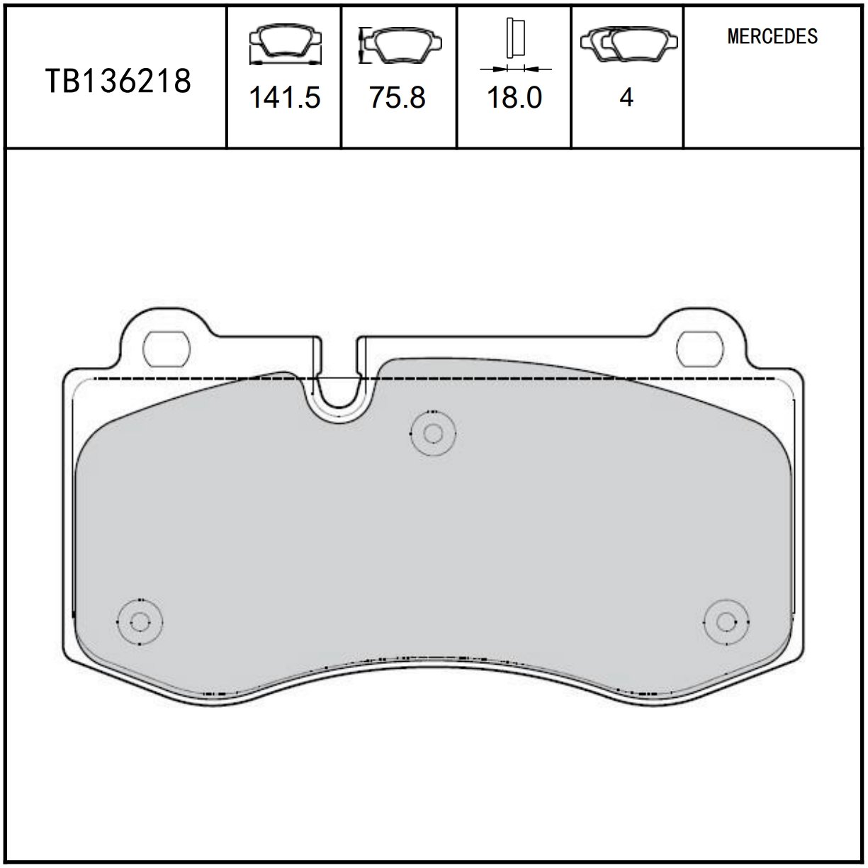D1223 Terbon Factory Wholesale Ceramic Brake Pads New Auto Brake System Parts Front Axle Brake Pad for MERCEDES-BENZ/NISSAN