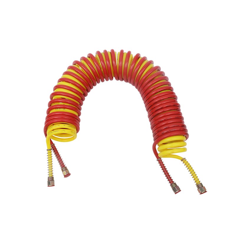 Factory Direct Sale Pa12 Yellow 28 Turns 25 Ft Soft Coil Truck Spiral Tube Air Brake Hose Sizes