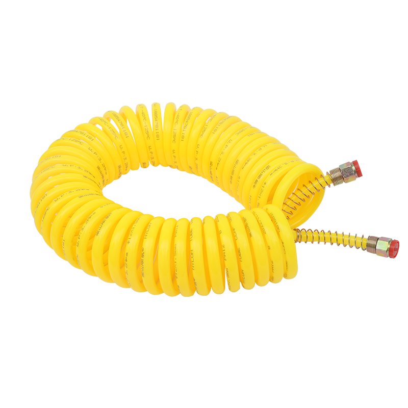 Factory Direct Sale Pa12 Yellow 28 Turns 25 Ft Soft Coil Truck Spiral Tube Air Brake Hose Sizes