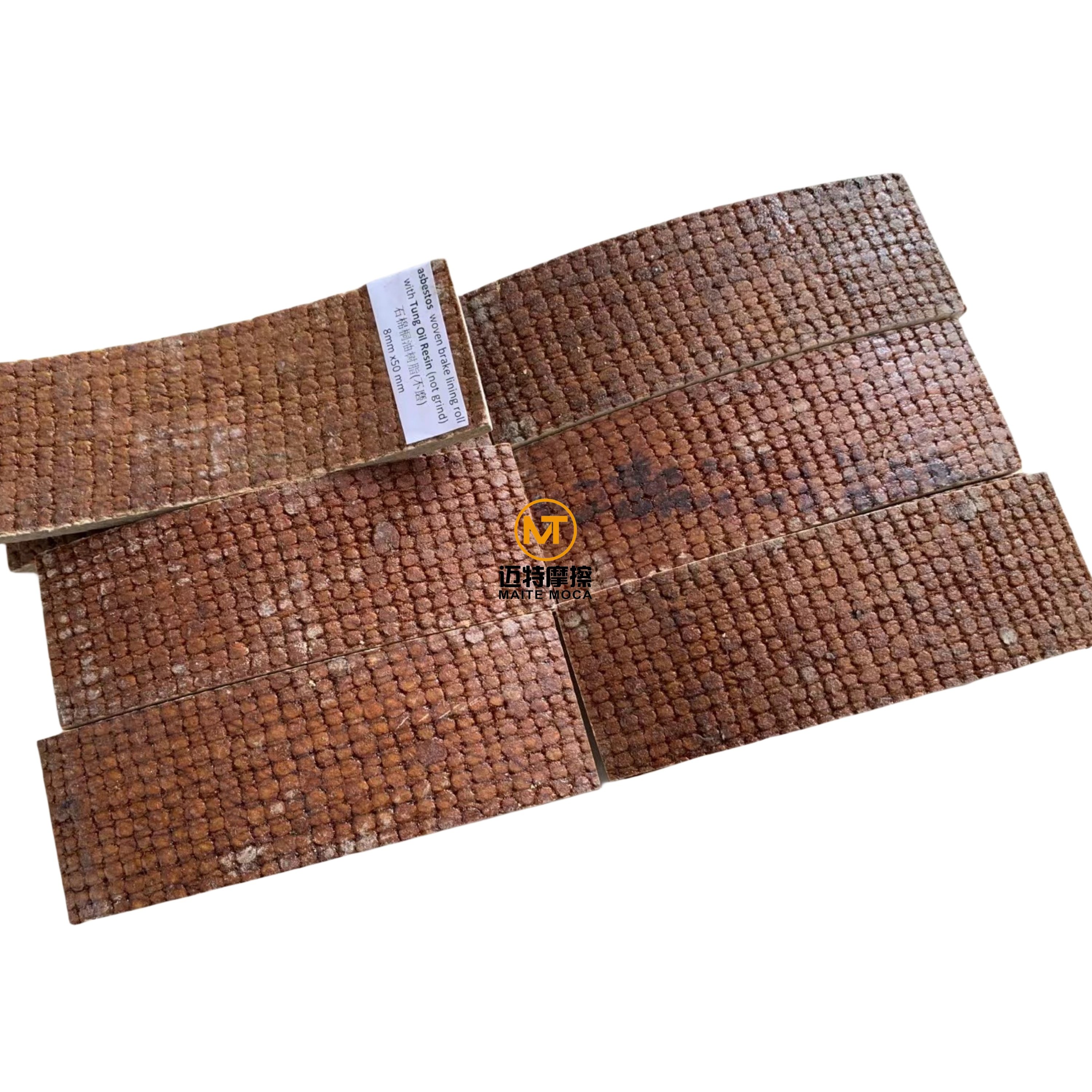 9mmx100mm-150mm Good Wear-resistant Tung Oil Resin Brown Asbestos Woven Brake Roll Lining Material for Industrial Machinery