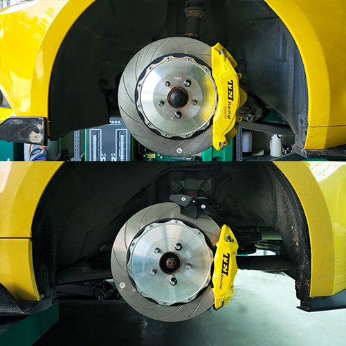 S60-EXPLORE Front and Rear Big Brake Kit 6 Piston and 4 Piston Caliper BBK Auto Brake System for Ford Mustang 20 Inch Car Rim