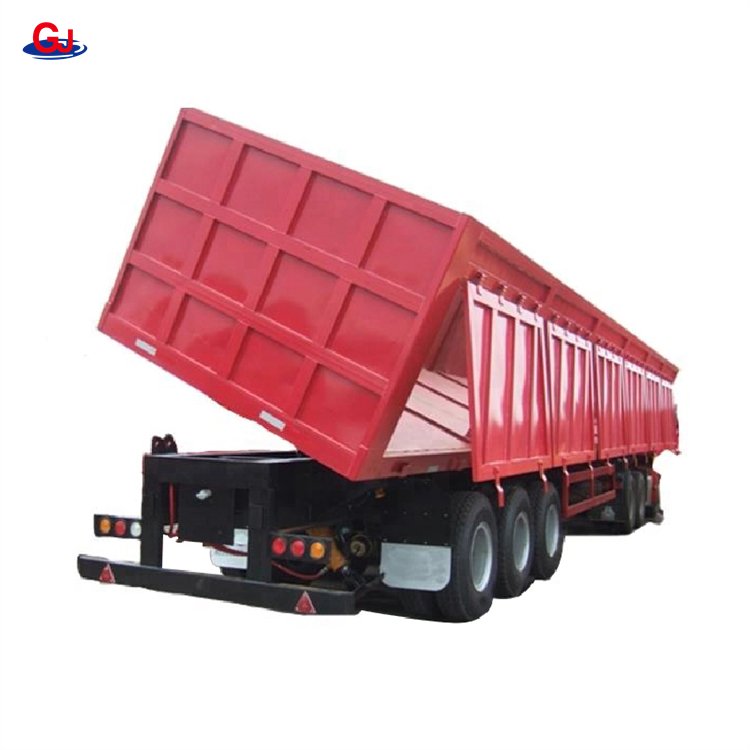 2/3/4 Axles 60 100ton Hydraulic Cylinder Trailer Tipper Dumping Side Dump Trucks Trailers Epa Rear Dump Trailer