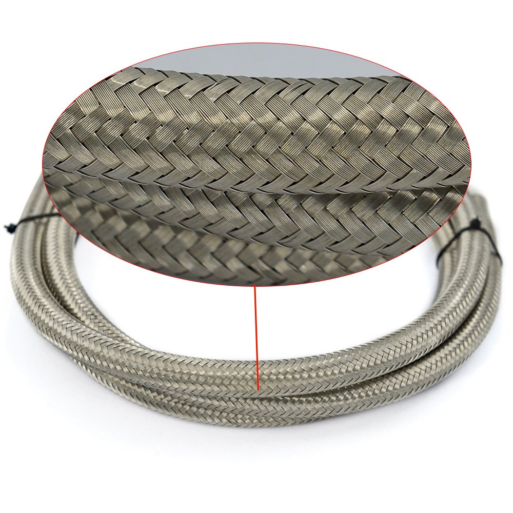 AN6/AN8/AN10 Universal Car Fuel Hose Oil Gas Line Stainless Steel Braided Pipeline Gas Radiator Brake Hose Fuel Pipe