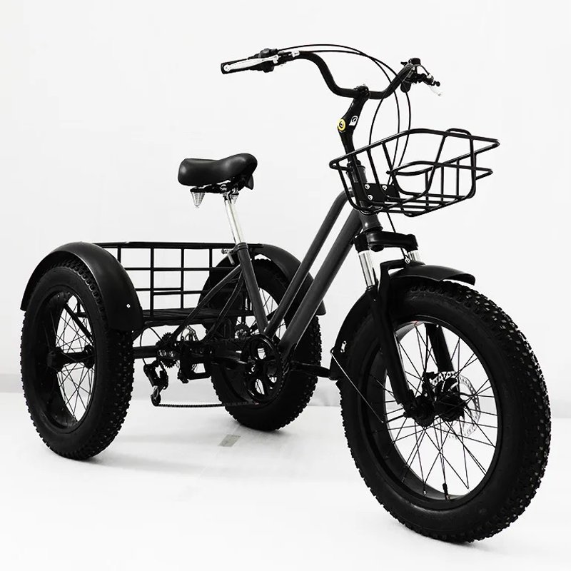 DIY Cargo Fat Tire Trike Pedal Bike Customized Adult Mountain Tricycle for Electric Fat Cargo Trike 3 Three Wheel Bike