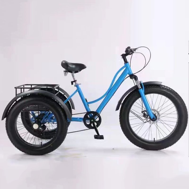 DIY Cargo Fat Tire Trike Pedal Bike Customized Adult Mountain Tricycle for Electric Fat Cargo Trike 3 Three Wheel Bike