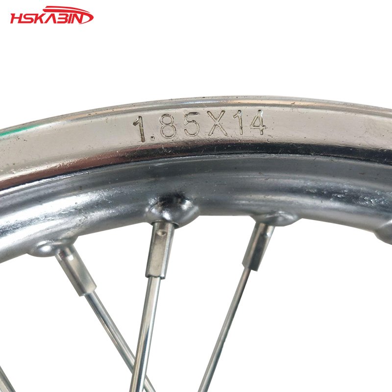 Off-road Motorcycle Electroplated Rear Hub 1.85X14 Inch Disc Brake Drum Rear Steel Rim Assembly Accessories for Motorcycles
