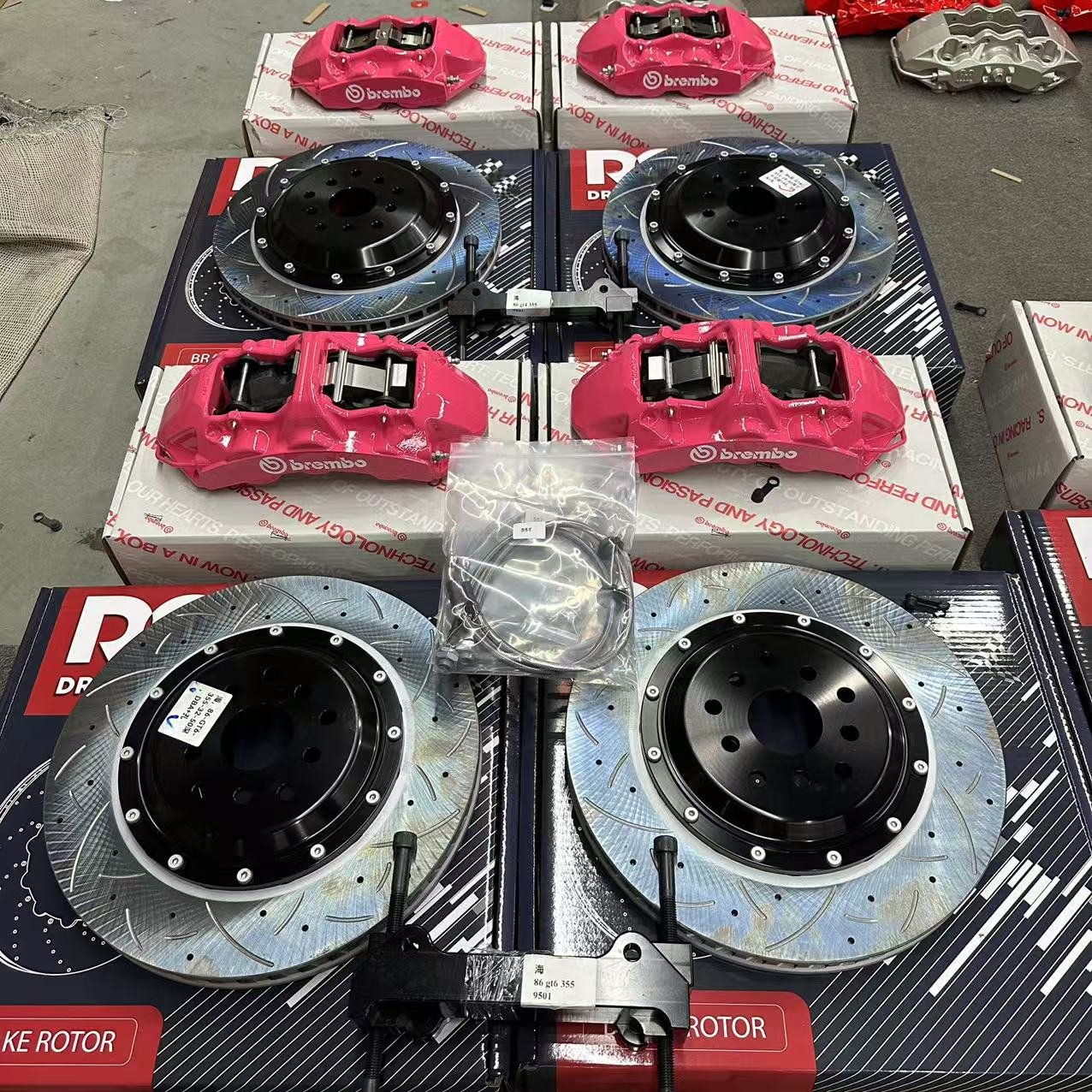 front GT6 355MM rear GT4 355MM Big brake 2 piece floating brake kit brake caliper for Toyota Gt86 2013 18inch