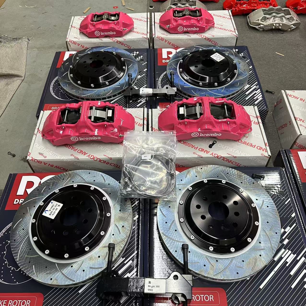 front GT6 355MM rear GT4 355MM Big brake 2 piece floating brake kit brake caliper for Toyota Gt86 2013 18inch