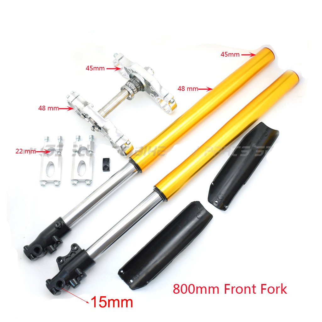 800mm Front Fork Shock Suspension with Handlebar Triple with Brake Caliper for Motocross Off-Road Style Dirt Pit Bike