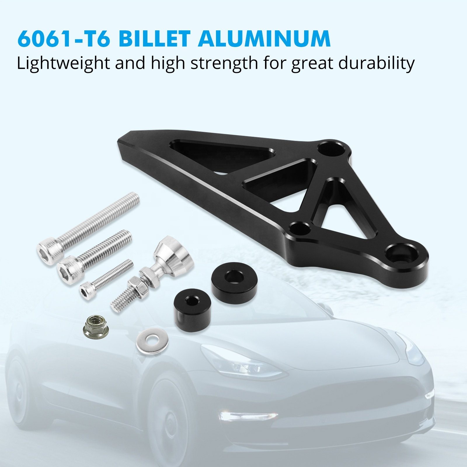 BEVINSEE Aluminum Brake Master Cylinder Bracket Brake Support Brace for Tesla Model 3 2017-2020 2021 2022 2023 LHD
