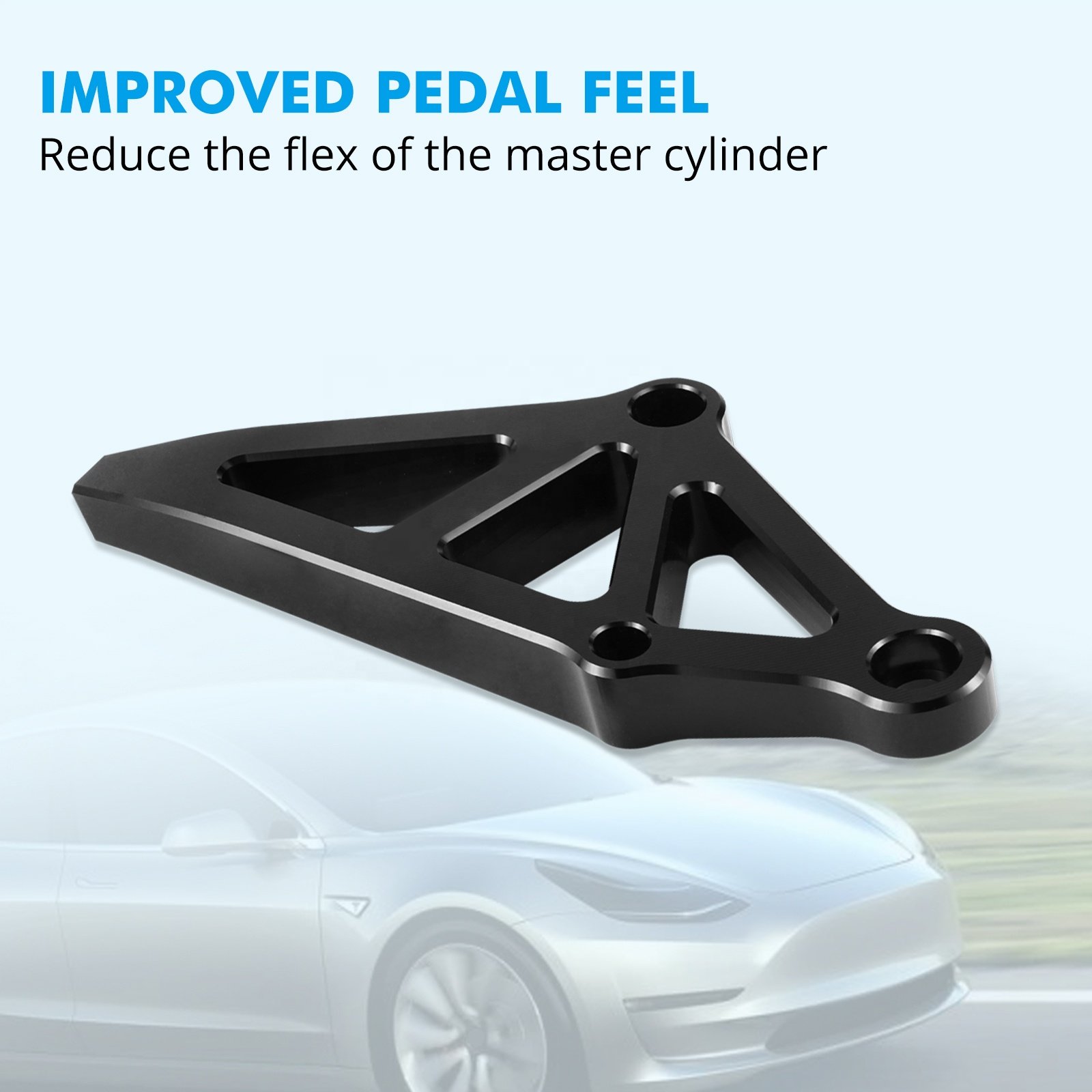 BEVINSEE Aluminum Brake Master Cylinder Bracket Brake Support Brace for Tesla Model 3 2017-2020 2021 2022 2023 LHD