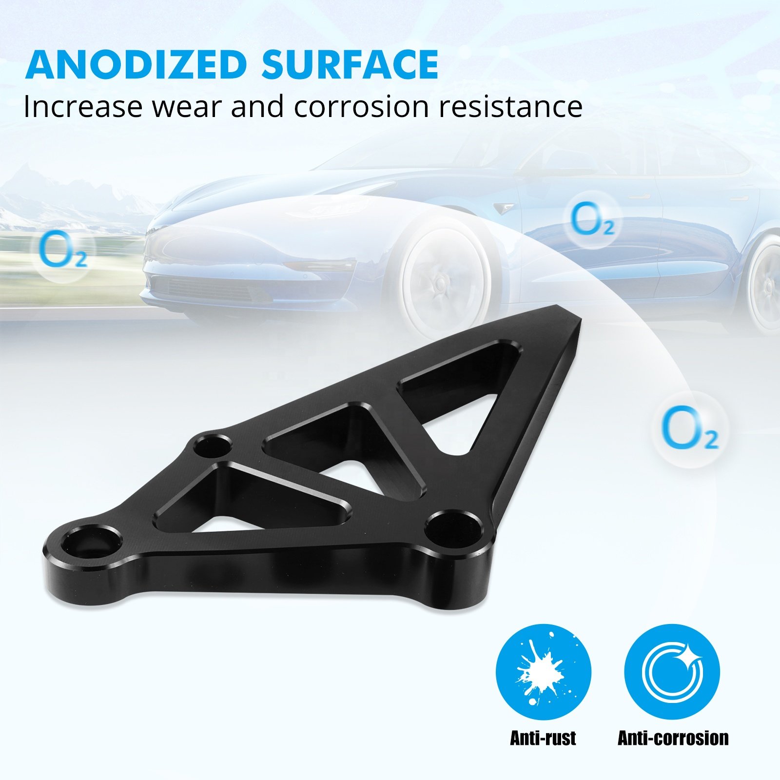 BEVINSEE Aluminum Brake Master Cylinder Bracket Brake Support Brace for Tesla Model 3 2017-2020 2021 2022 2023 LHD