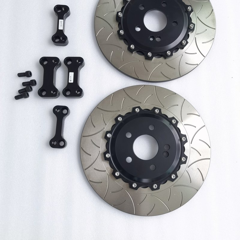 Jekit 355*22mm Rear DIsc Pair Black Anodise Bracket Pair for Audi RS3 8V Saloon
