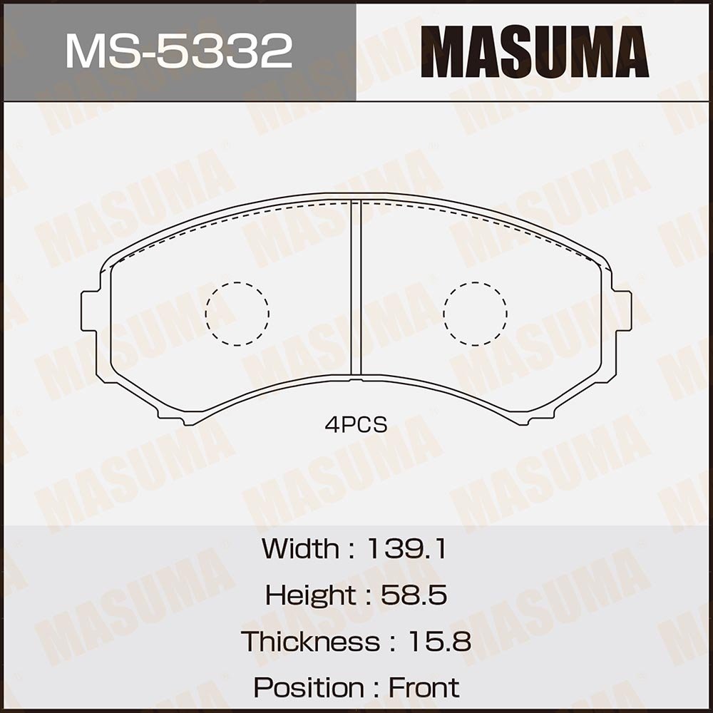 MASUMA MS-5332 Auto Wearing Part Rear Brake Pads S4YP-33-23Z S4YP-33-23ZA MZ690184 41060-HA025 for MAZDA BONGO SK22L