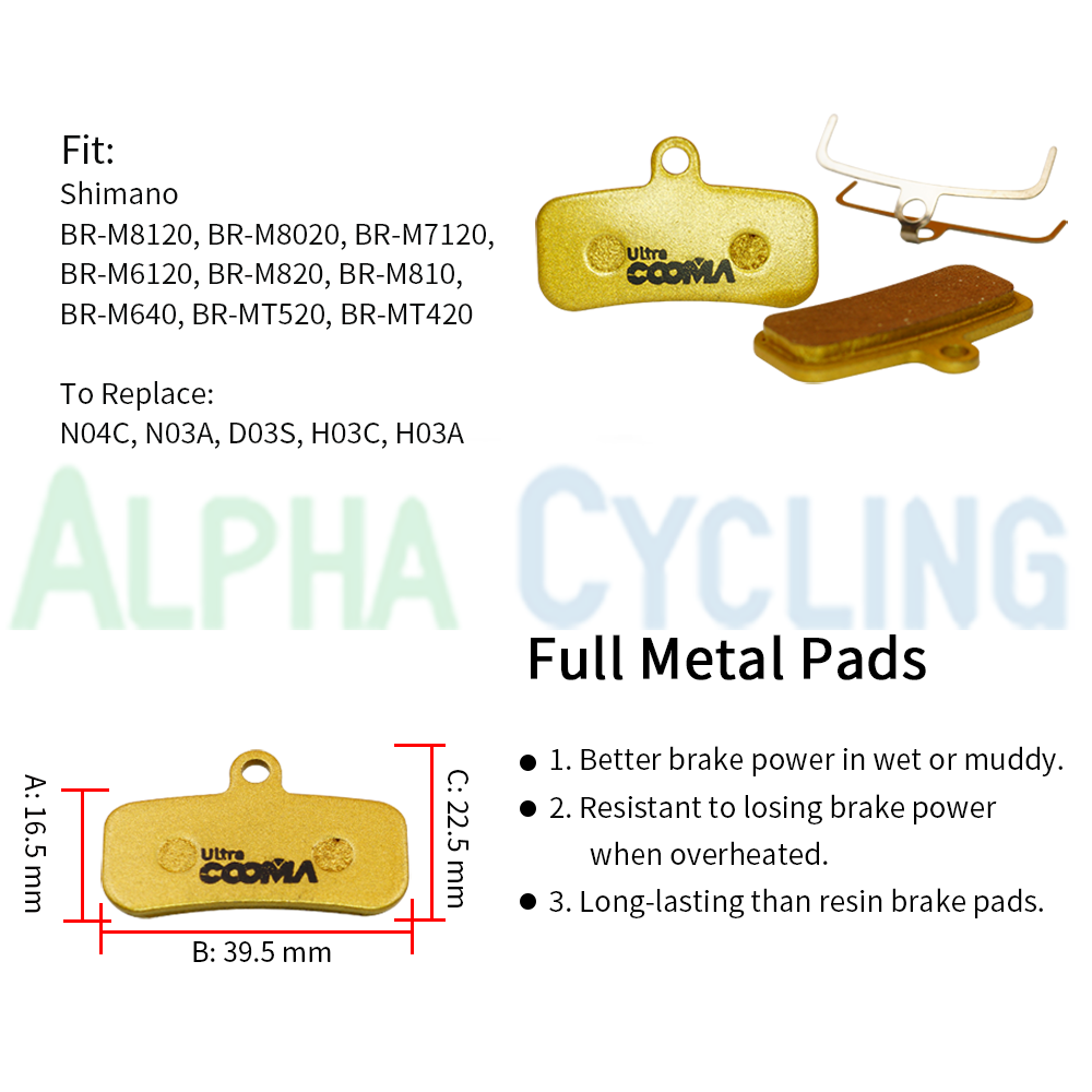 Metal Bicycle Disc Brake Pads for SHIMANO 4 Pistons Deore XT Zee Saint M820 M810 M640 MT520 MT420 Caliper