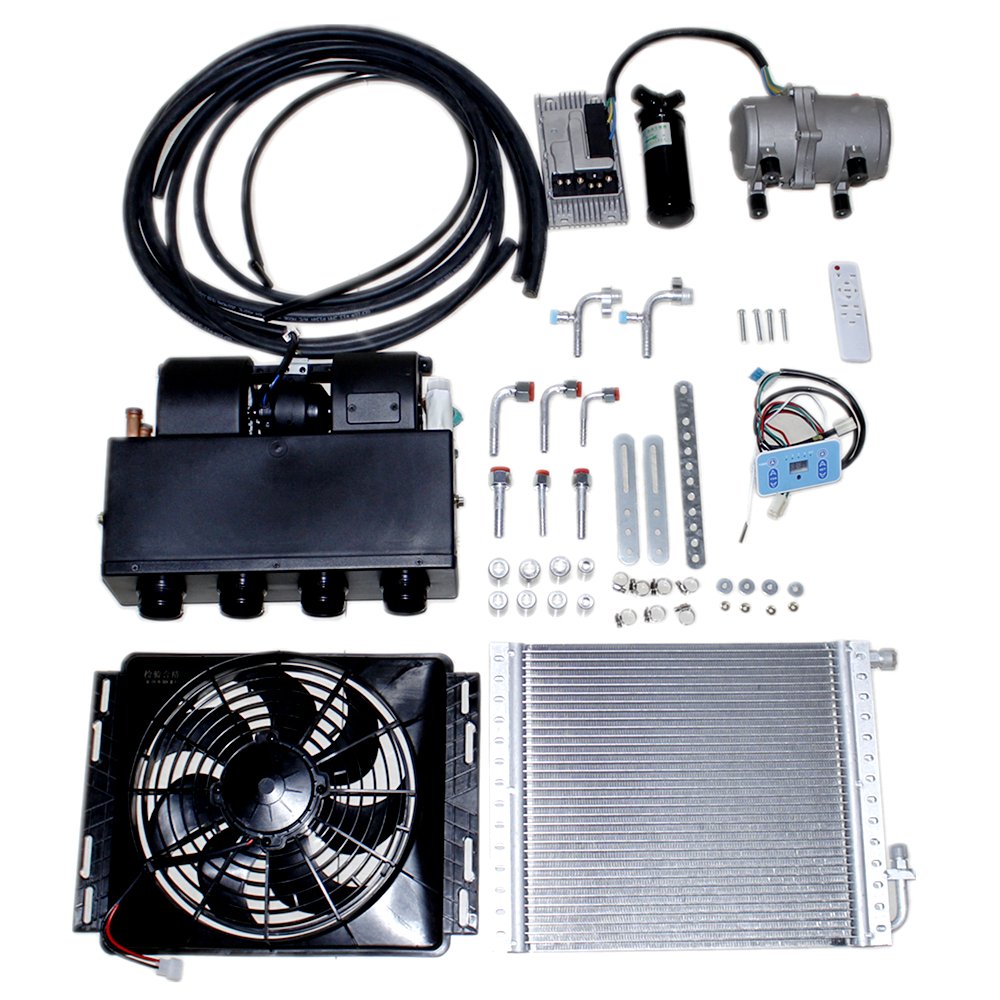 Okyrie 12V/24V DC Variable Frequency Electric Hidden Car Air Conditioner Auto Parking Conditioner for RV Truck Use